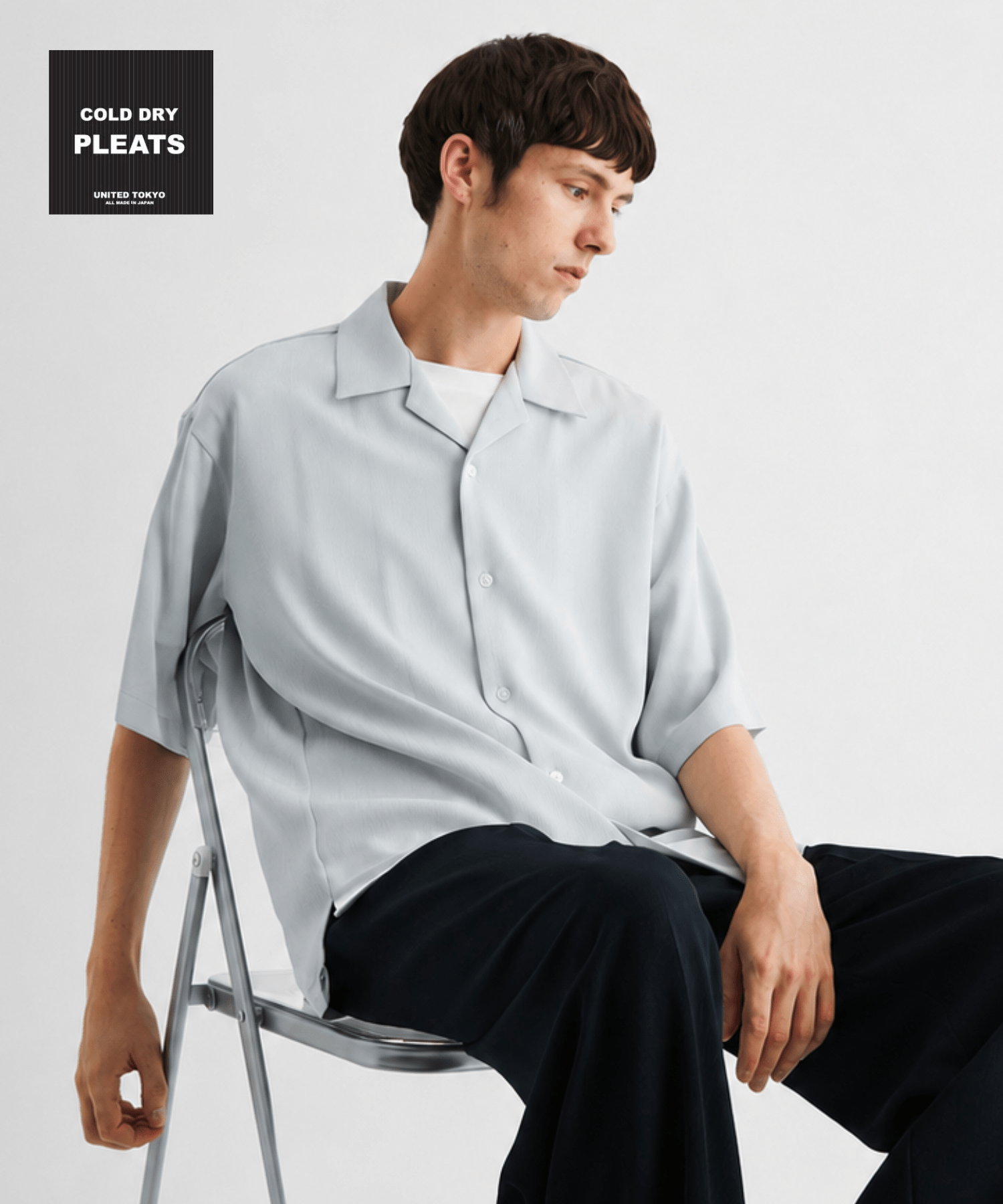 COLD DRY PLEATS オープンカラーシャツ