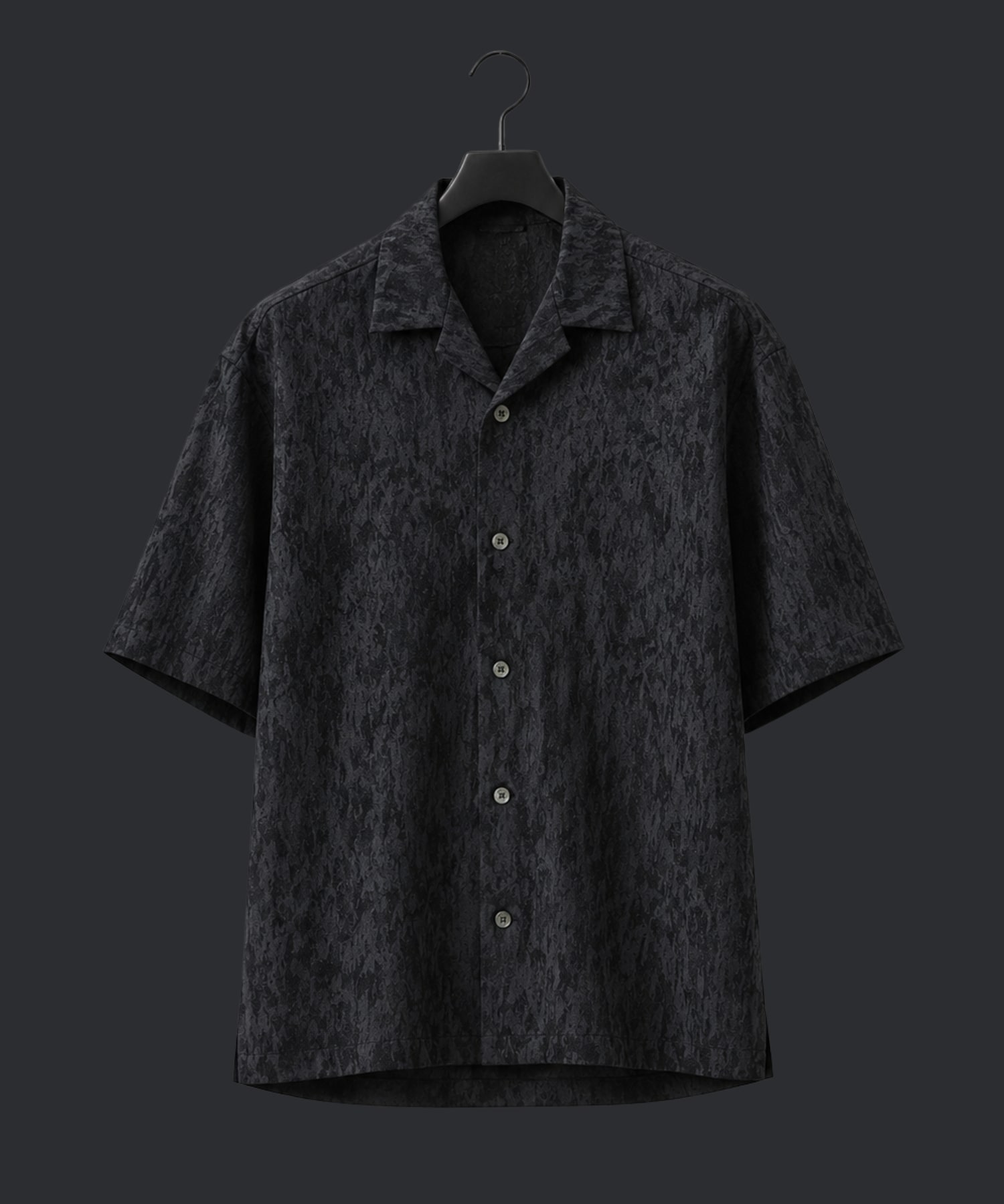 〈WEB限定｜先行予約〉リネンライクジャガード オープンカラーシャツ