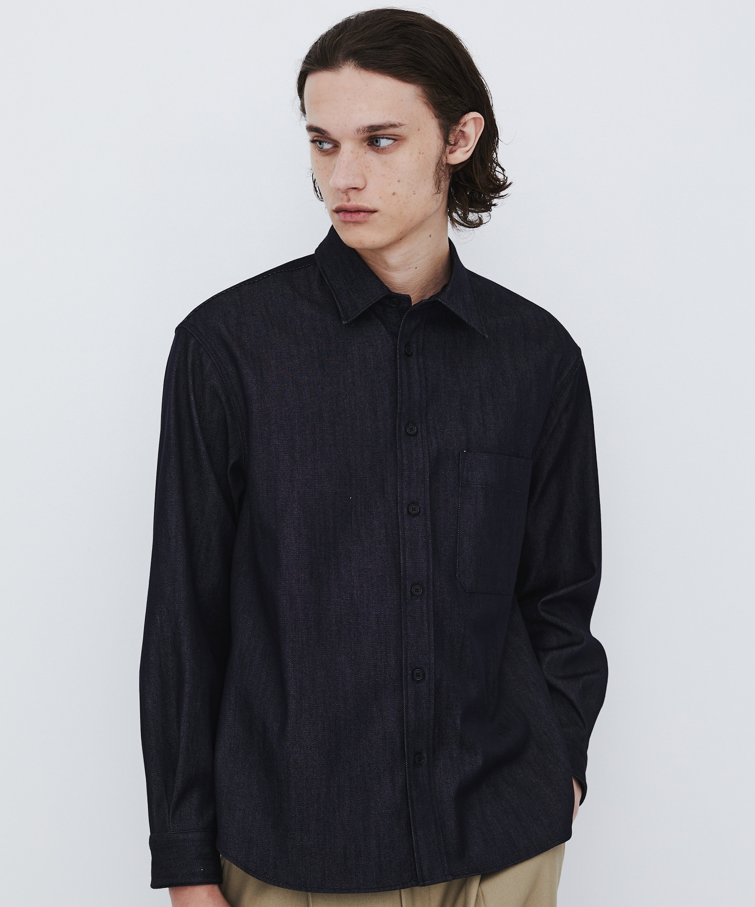 〈数量限定〉SILK DENIM RELAX SHIRT