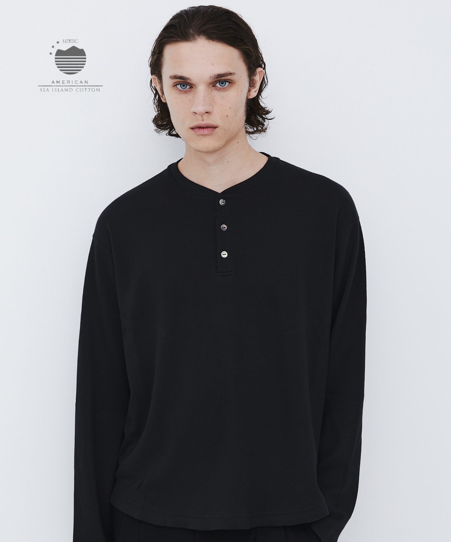 SEA ISLAND COTTON THERMAL HENRY LSTEE