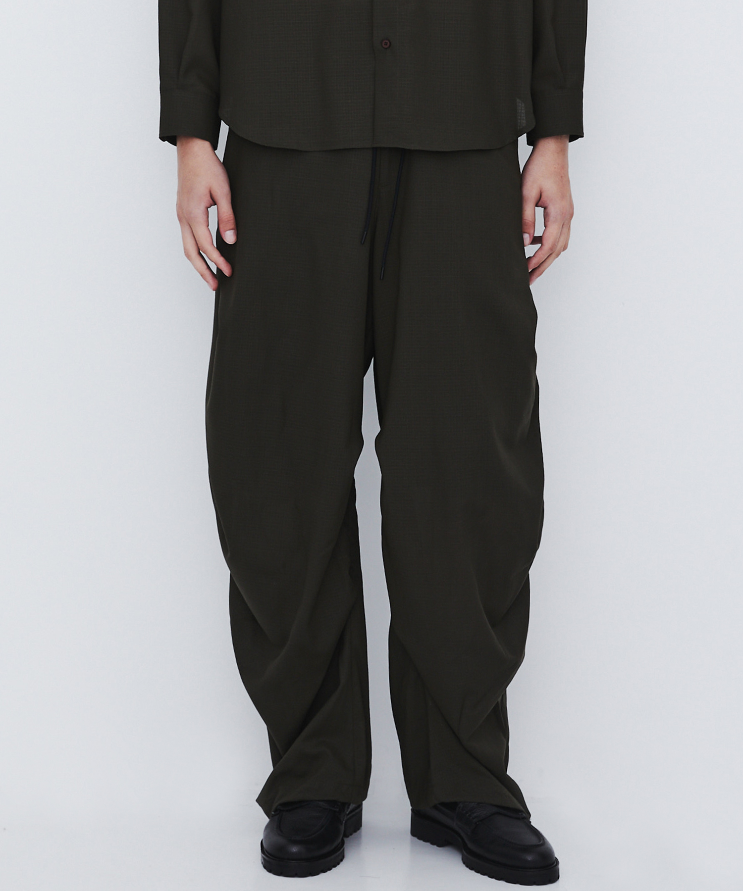 WOOL NYLON RIPSTOP ワイドパラシュートパンツ