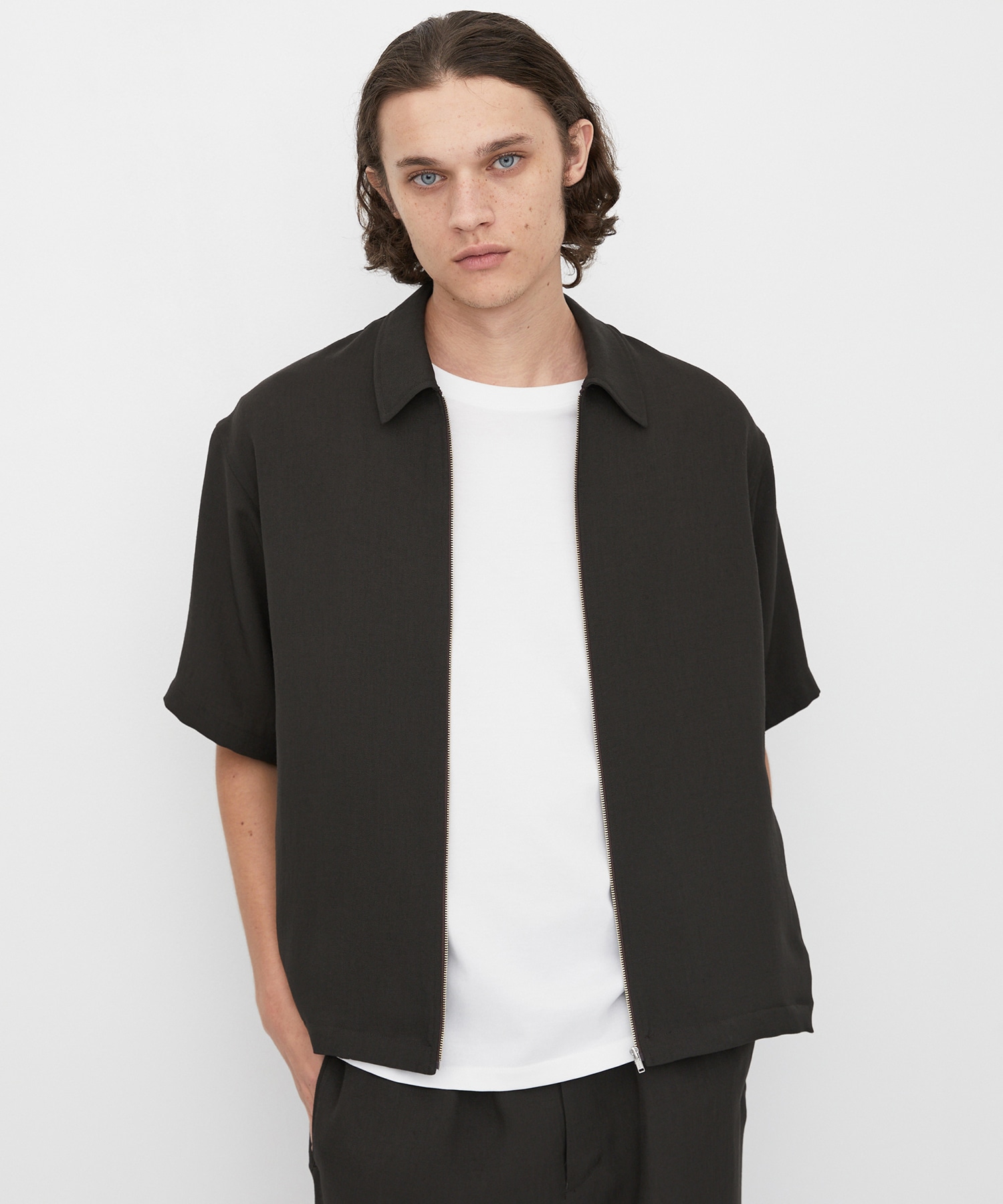 MODERN SILK LINEN ショートスリーブブルゾン