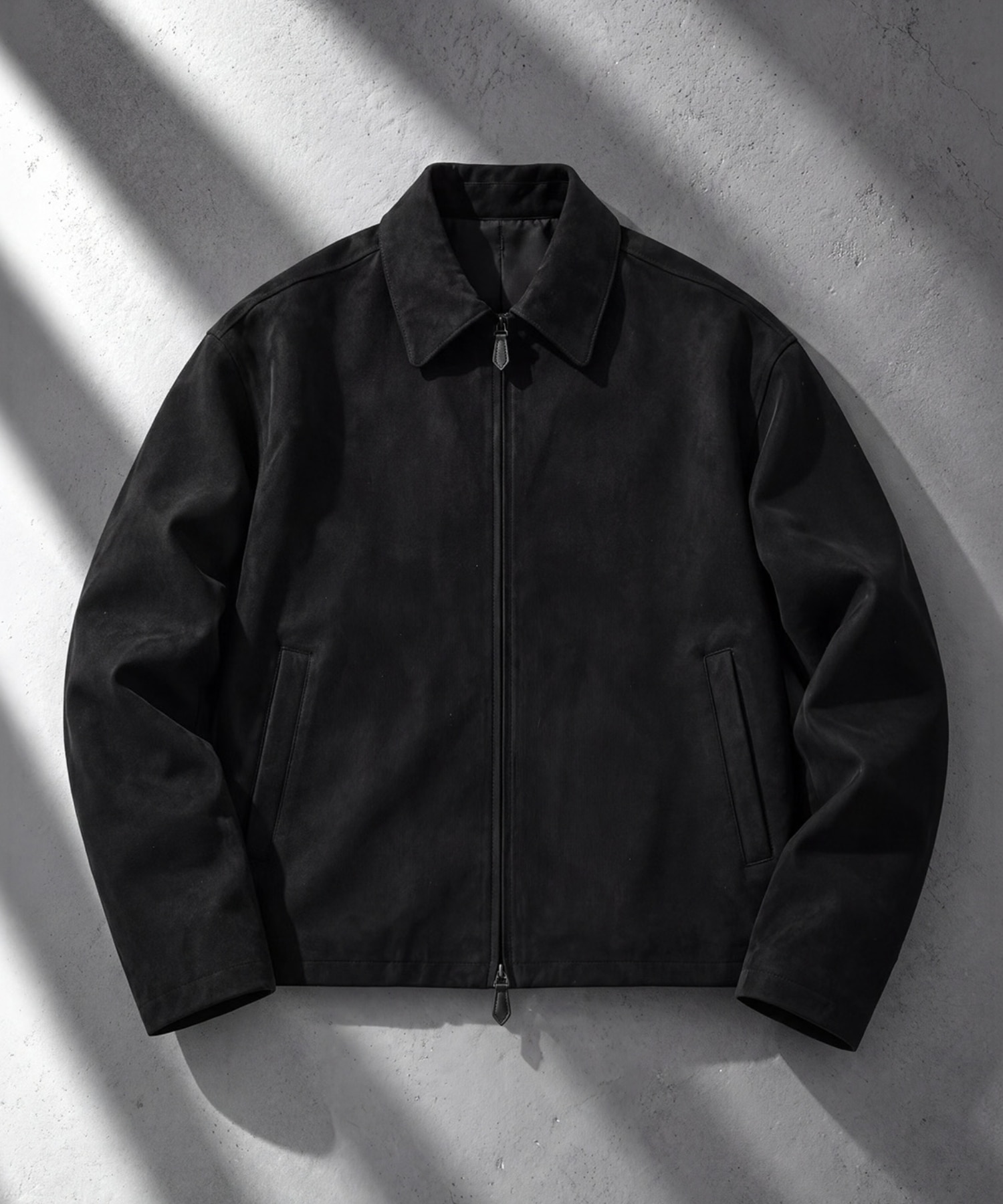 WEB限定｜先行予約〉LEATHER TEX SUEDE HARRINGTON JACKET(1 BLACK