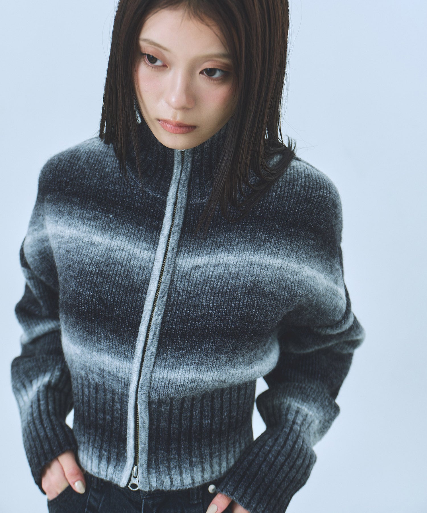 アルパカニットショートカーディガン