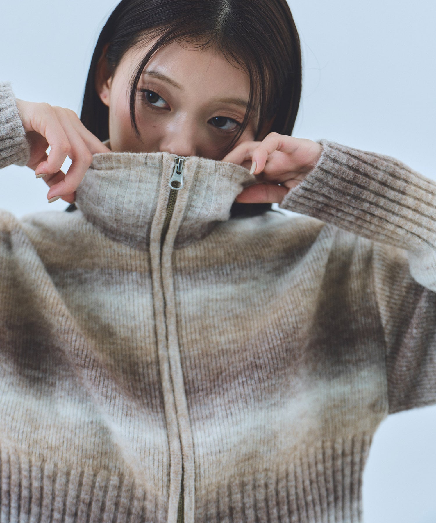 アルパカニットショートカーディガン