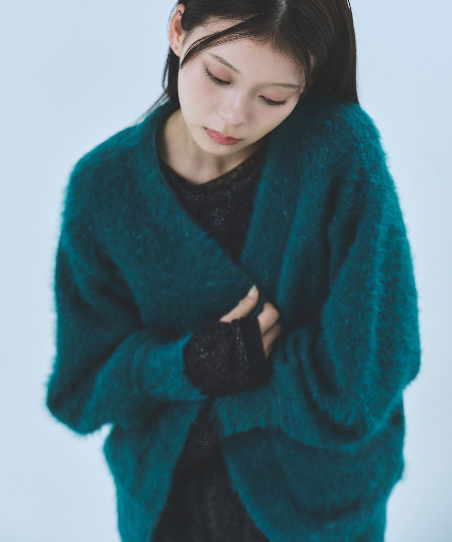 〈残りわずか〉シャギーモヘアカーディガン