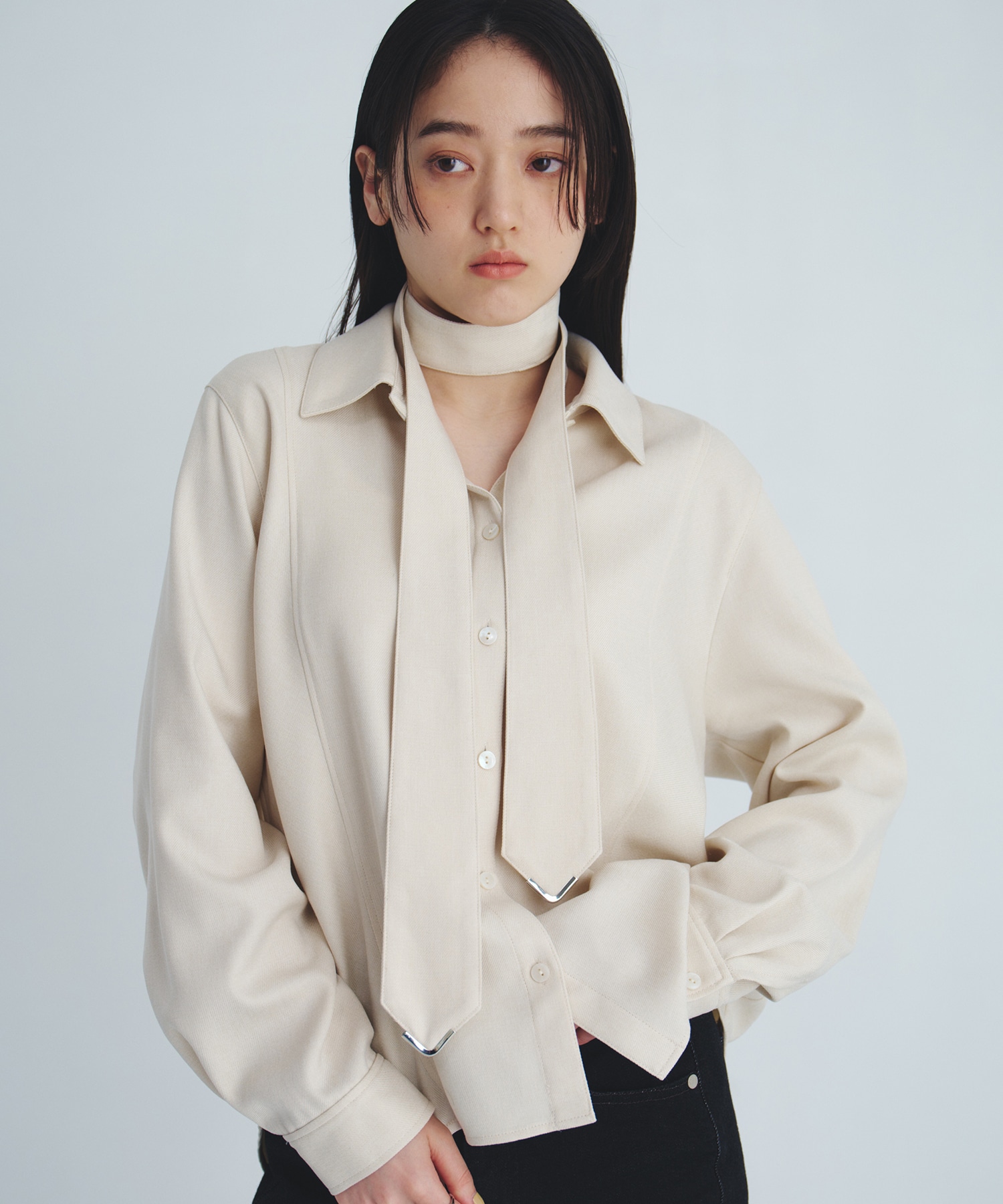 〈残りわずか〉【再入荷】コーナーチップボウタイシャツ