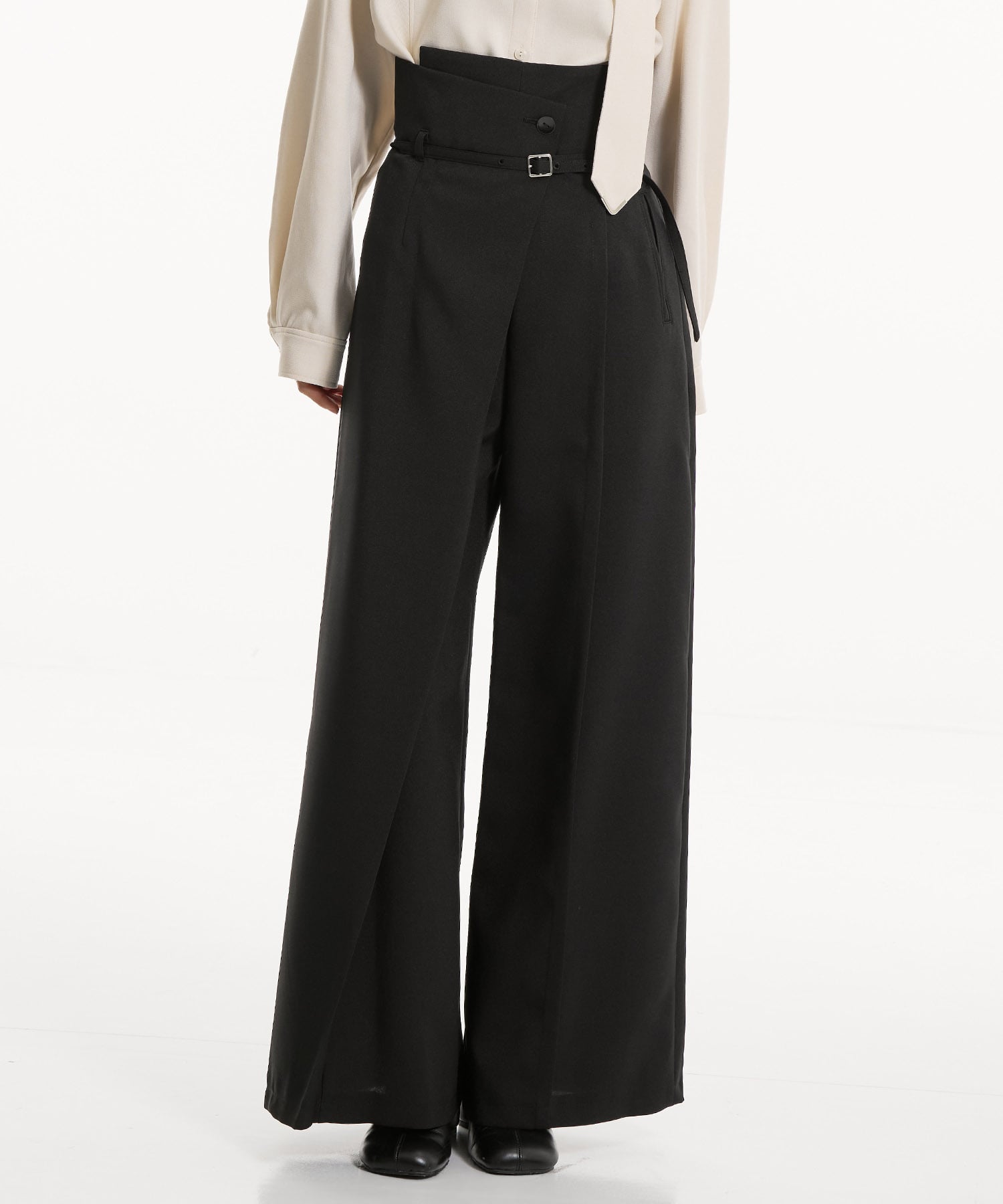 HAKAMAベルトワイドパンツ