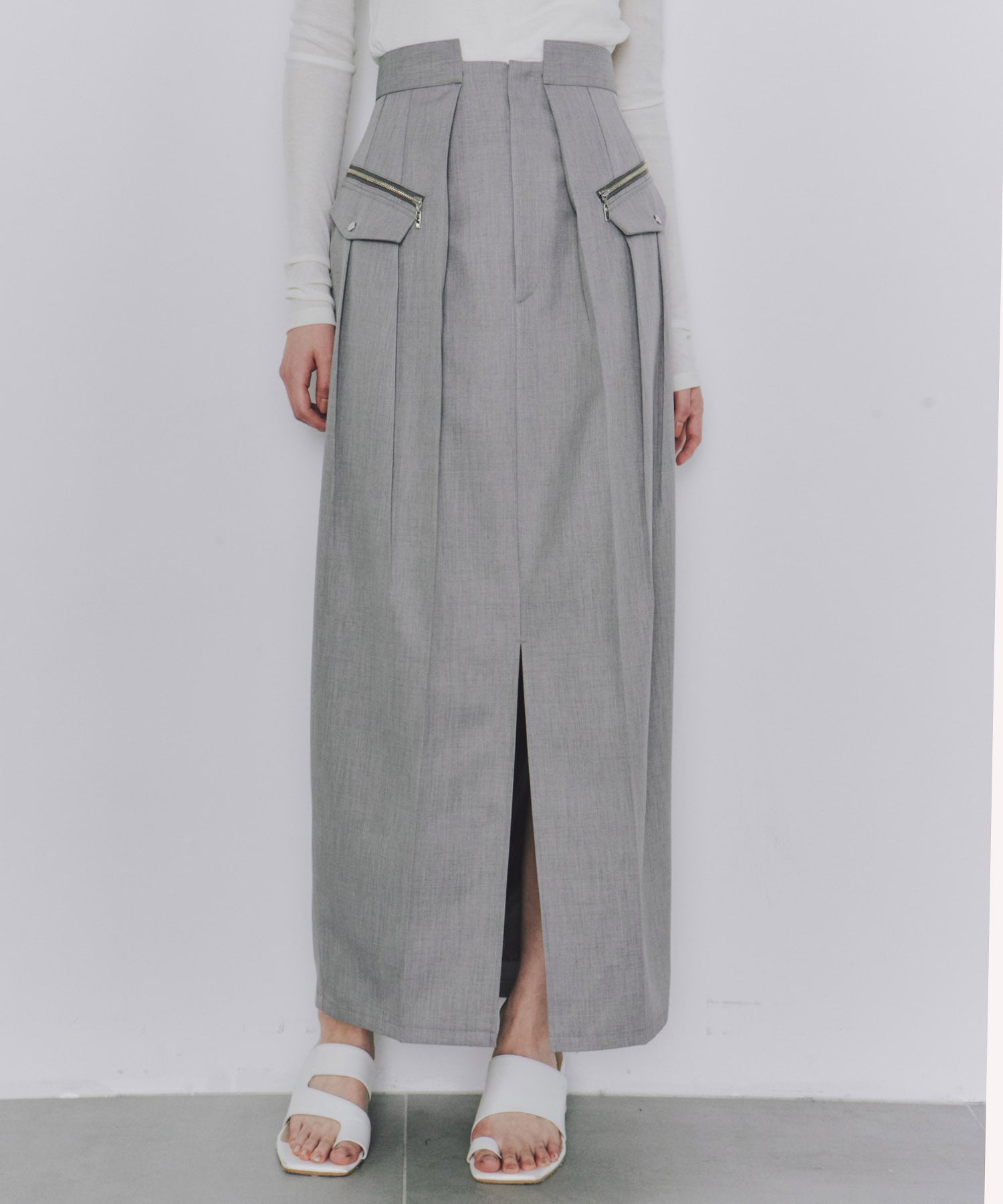 UNITED TOKYO タックプレスタイトスカート 【ocoge.】 タックプレスタイトスカート(1 GREY): : ウィメンズ|UNITED