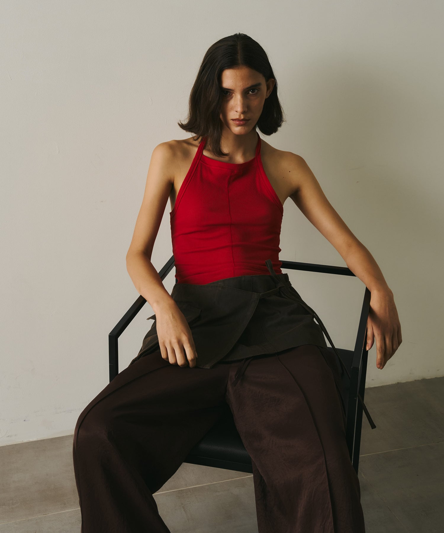 Vintage Leather Belted Satin Pants