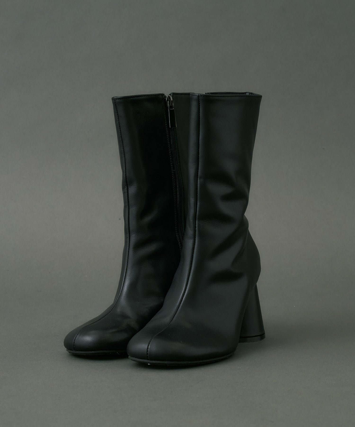 Cone Heel Round Boots