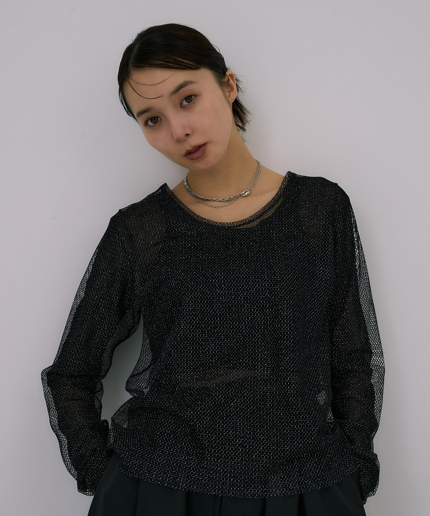 Lame Mesh & Tule Top