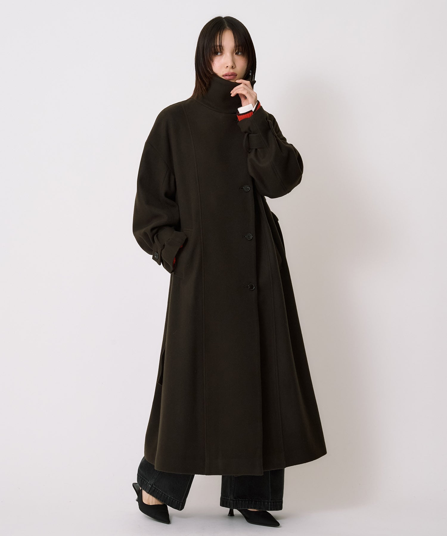 【WEB先行発売】スタンドカラーロングコート