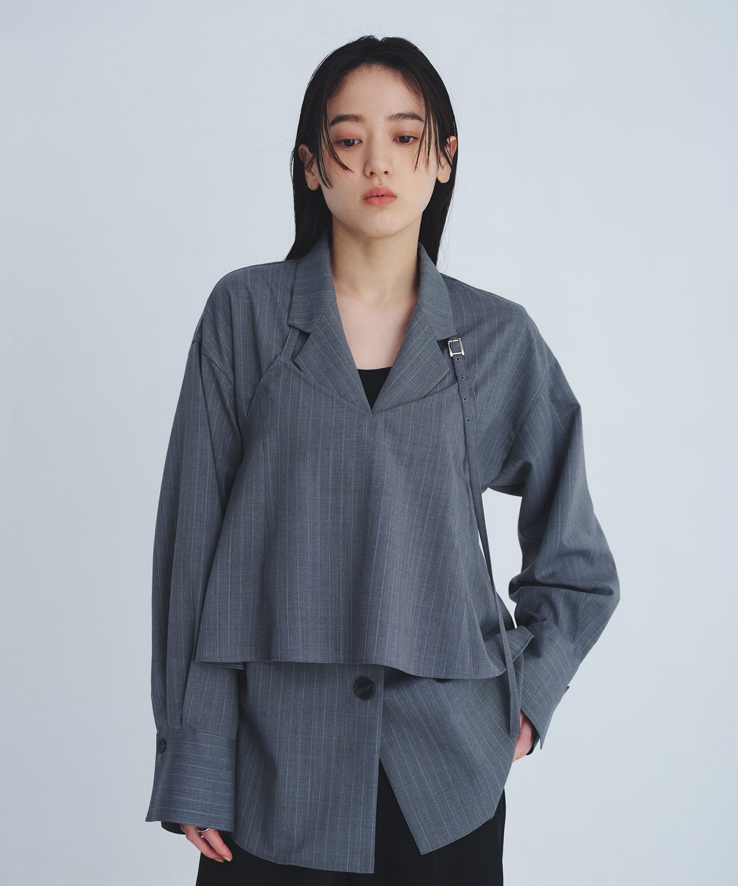 レイヤードテーラーカラーシャツ