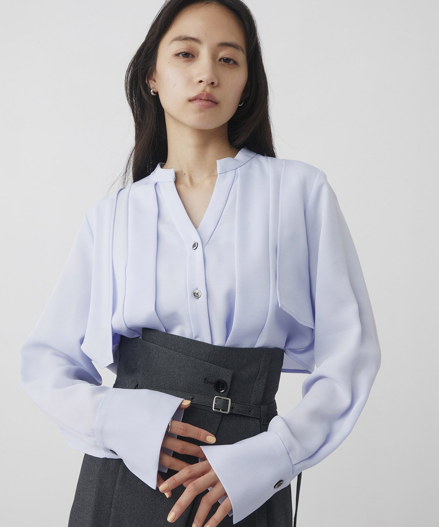 【WEB限定】レイヤードバイカラーブラウス