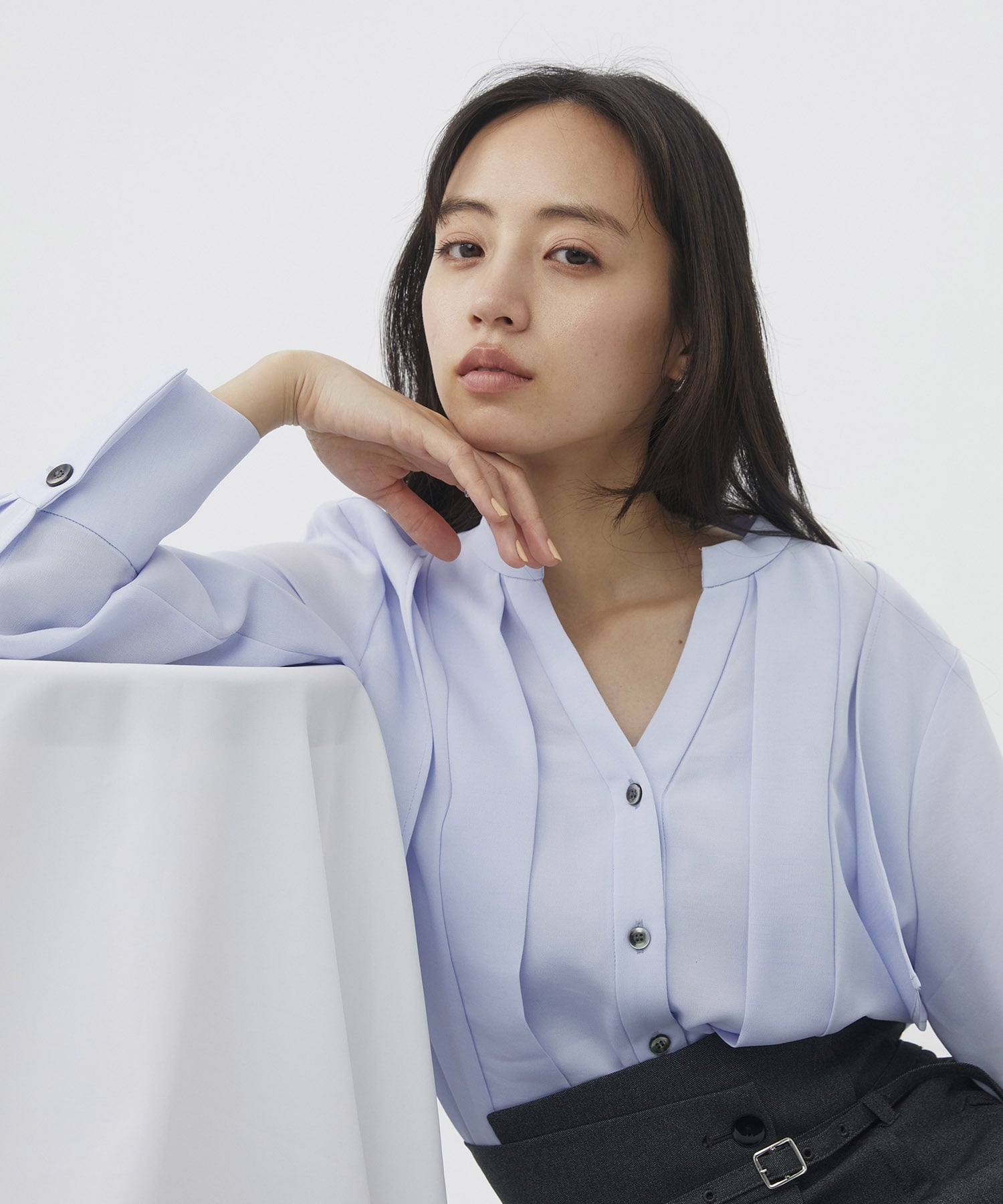 【WEB限定】レイヤードバイカラーブラウス