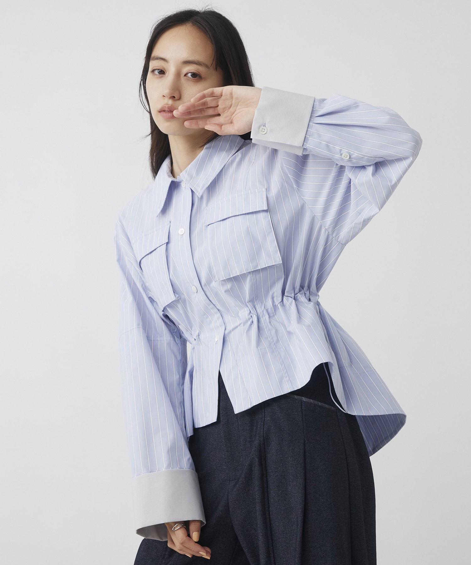 スタンドカラーシャツブルゾン