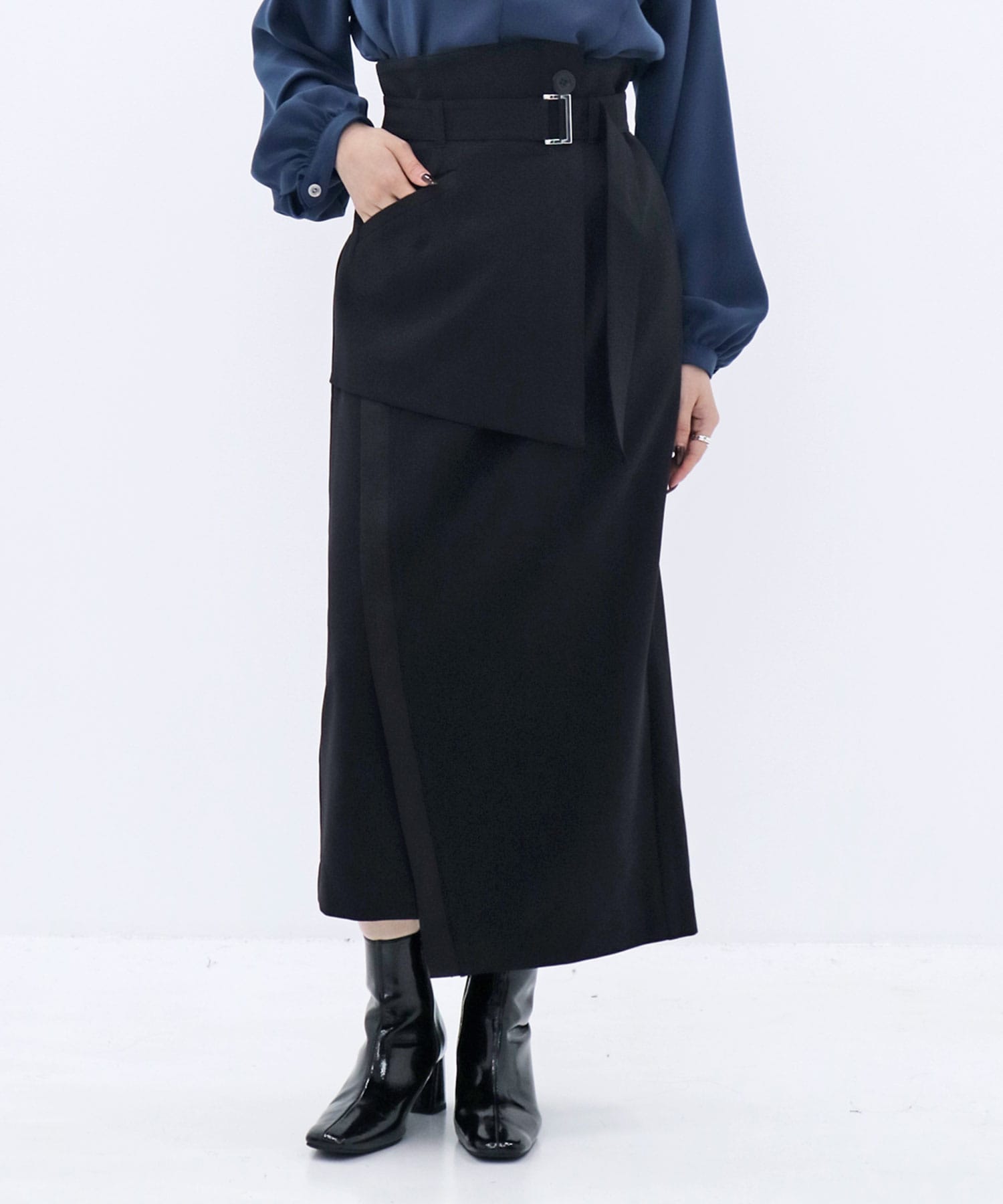 アシメパネルレイヤースカート
