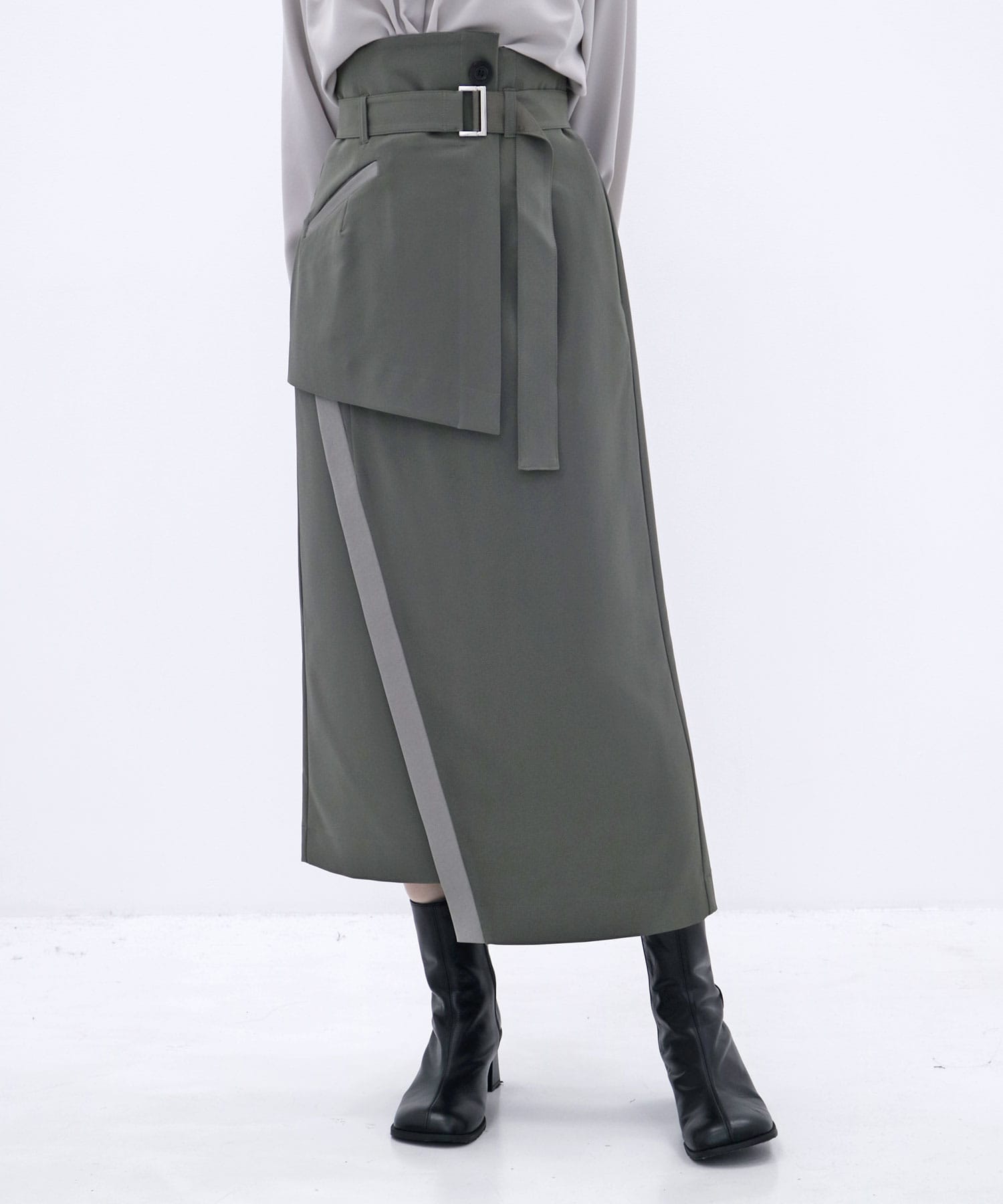 アシメパネルレイヤースカート