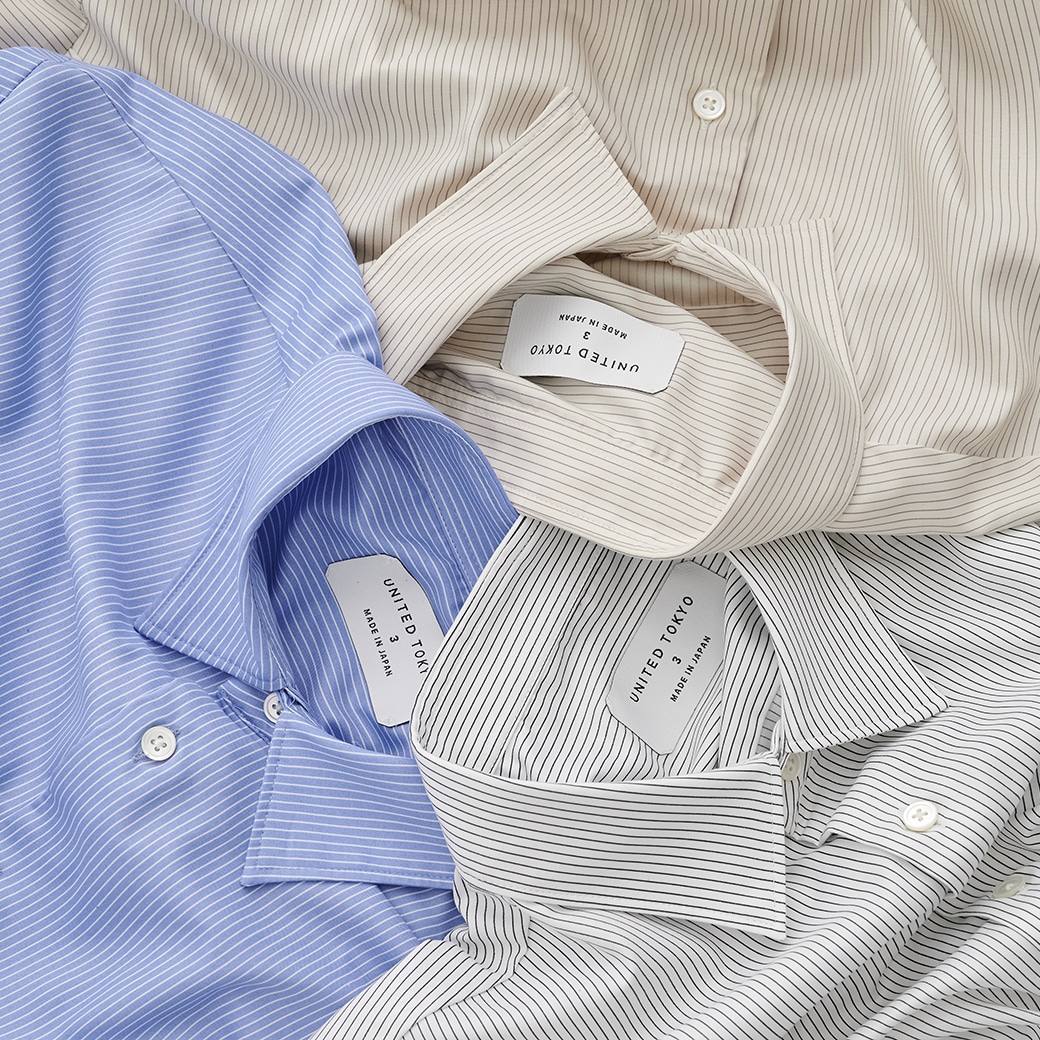 【一部店舗限定】DRY RAYON ストライプショートスリーブシャツ｜日本のクラフトマンシップを高いコストパフォーマンスで実現した、一部店舗限定アイテム。